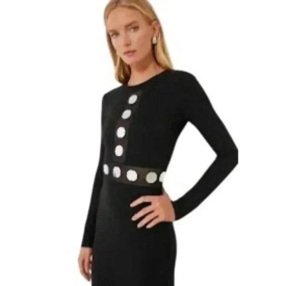 Staud Asher Long Sleeve Maxi Dress Black Size Small - Picture 3 of 9